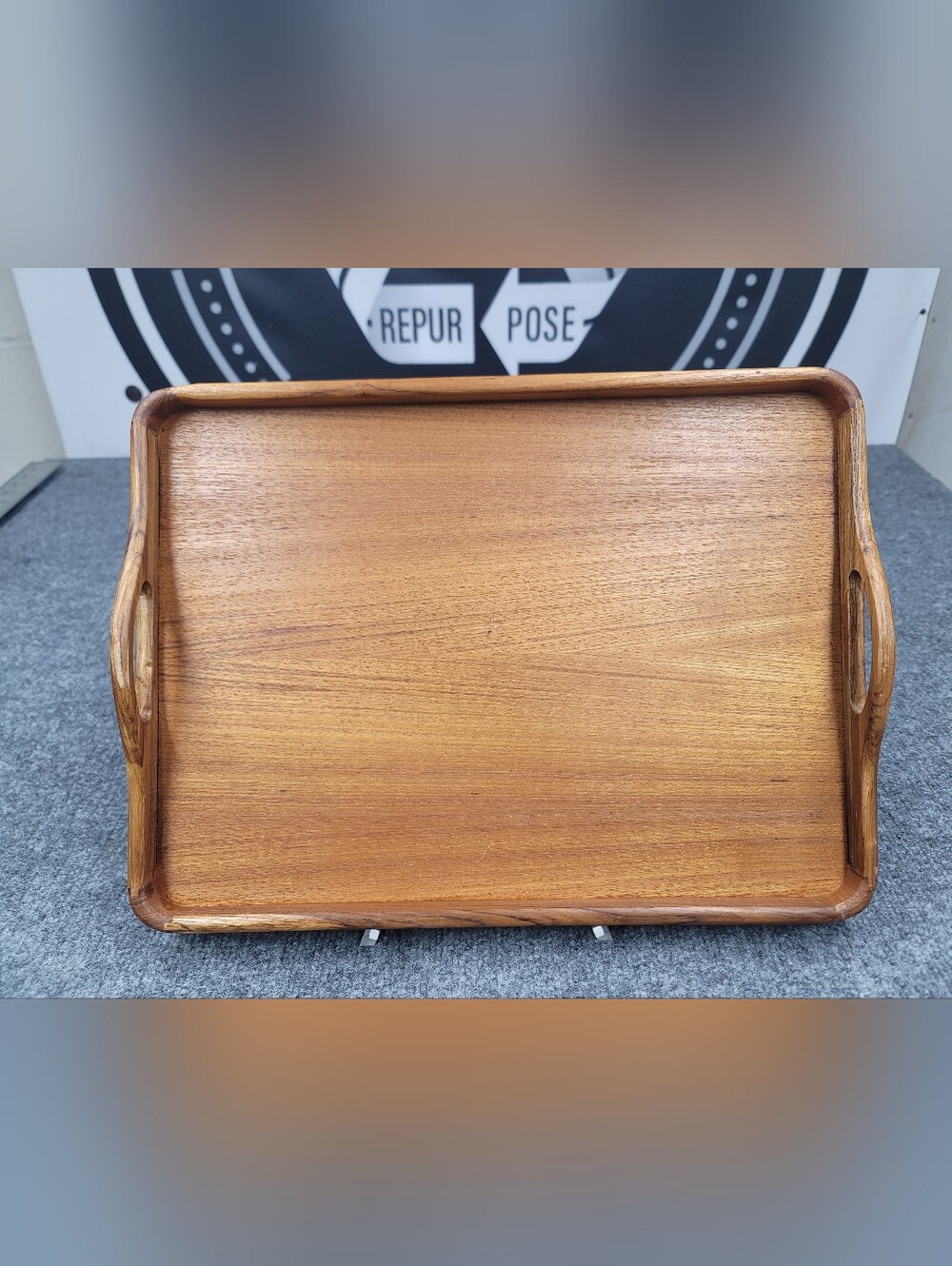 Antique Vintage Mid Century Modern Wooden Serving Butler Tray Thailand MCM